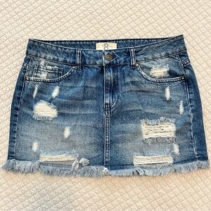 We The Free 90s style jean mini skirt
